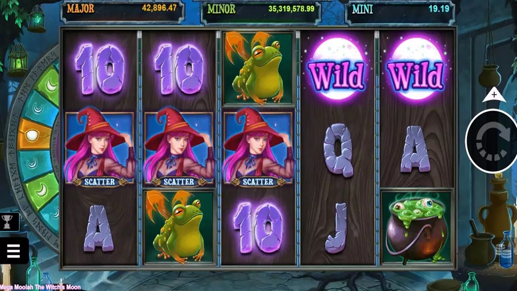Screenshot of The Witch's Moon Mega Moolah from Microgaming