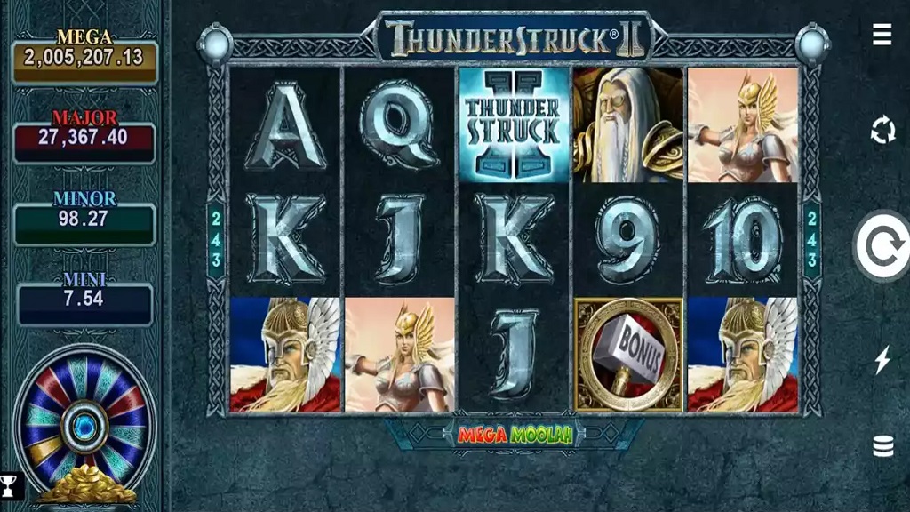 Screenshot of Thunderstruck II Mega Moolah from Microgaming