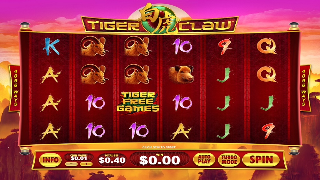 Screenshot of Tiger Claw slot from Playtech