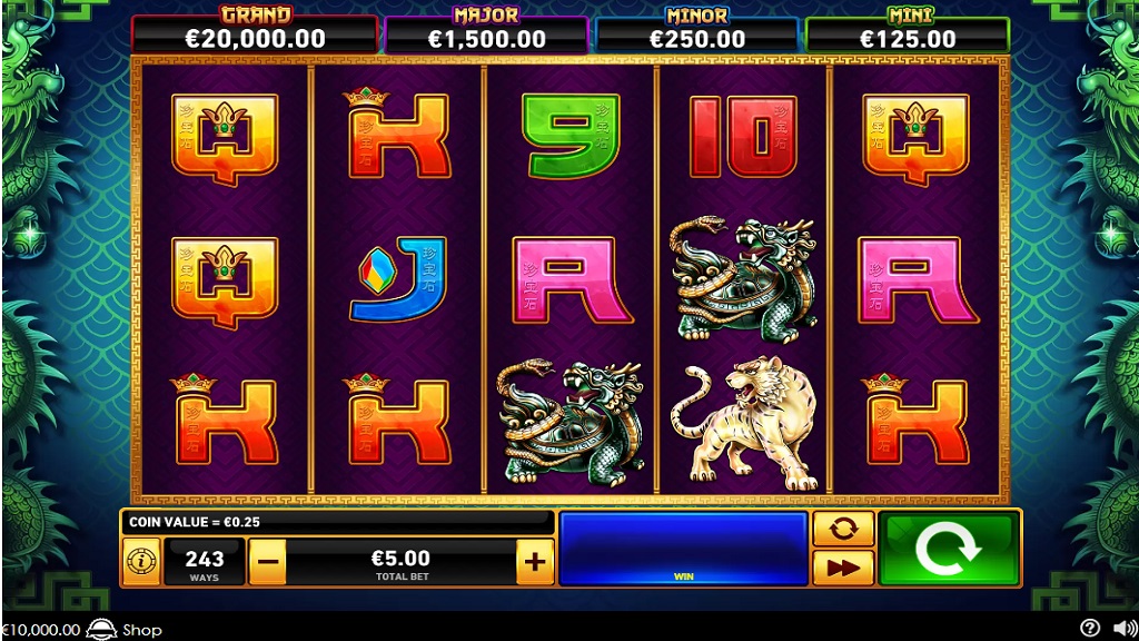 Screenshot of Tiger Turtle Dragon Phoenix slot from Playtech