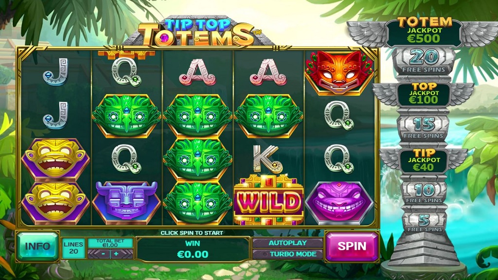 Screenshot of Tip Top Totems slot from Playtech