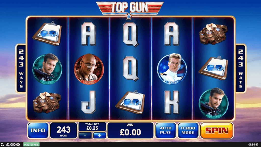 Screenshot of Top Gun slot from Playtech
