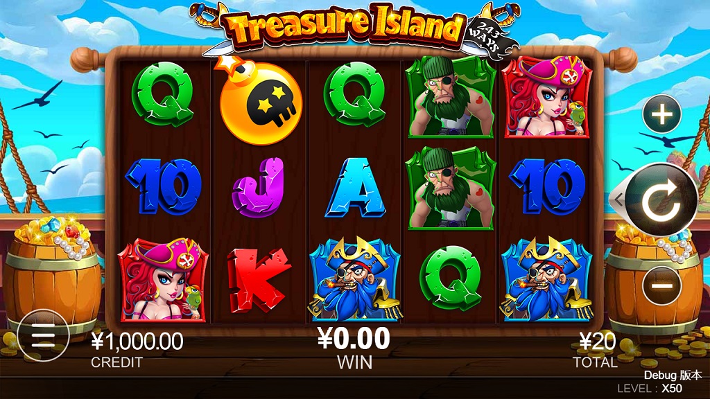 Screenshot of Treasure Island slot from CQ9 Gaming