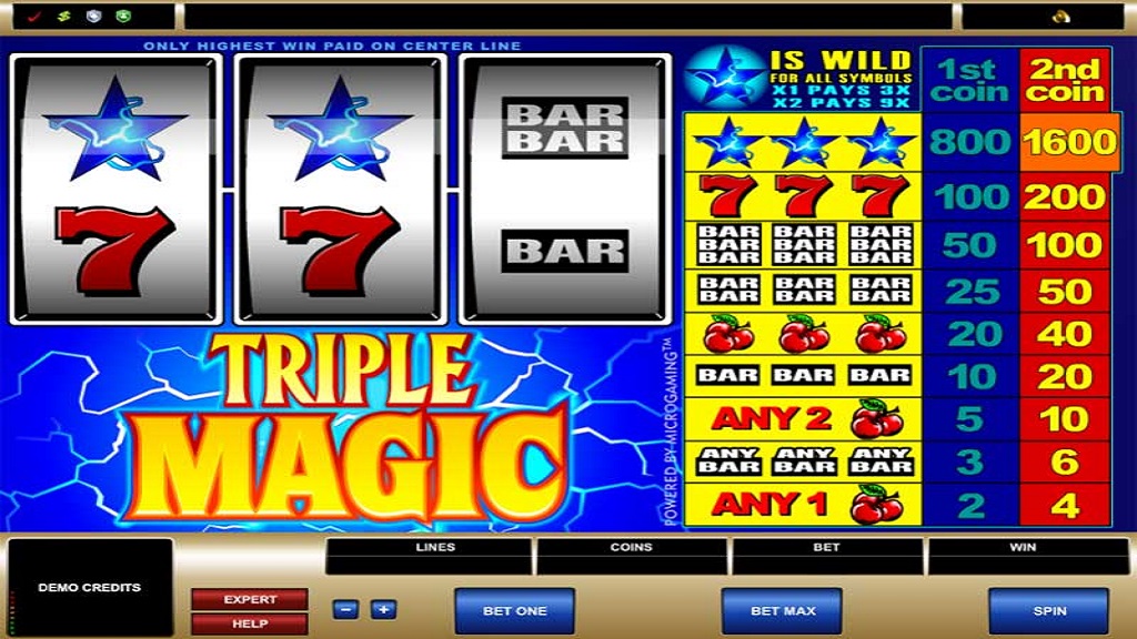 Screenshot of Triple Magic slot from Microgaming