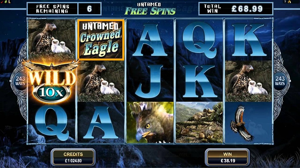 Screenshot of Untamed Crowned Eagle slot from Microgaming