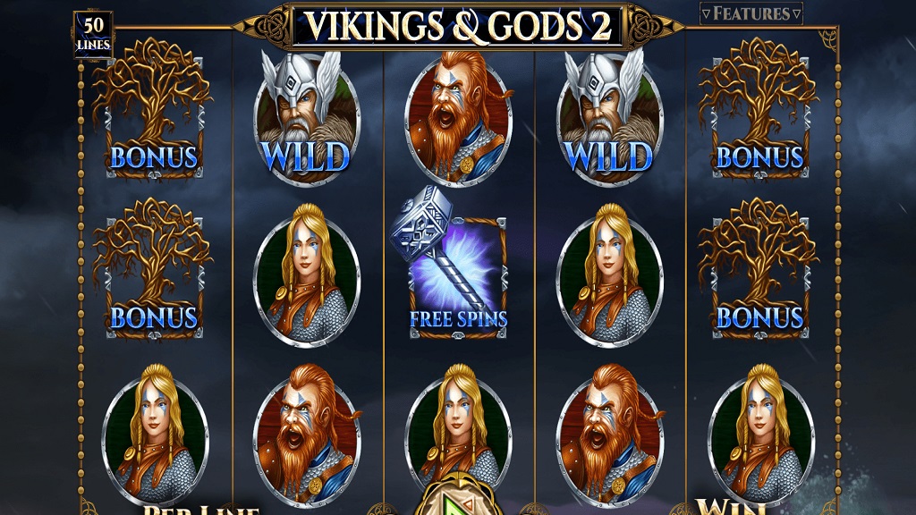 Screenshot of Vikings & Gods 2 slot from Spinomenal