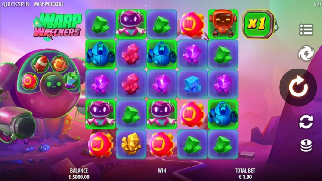 Screenshot of Warp Wreckers Power Glyph slot from Quickspin