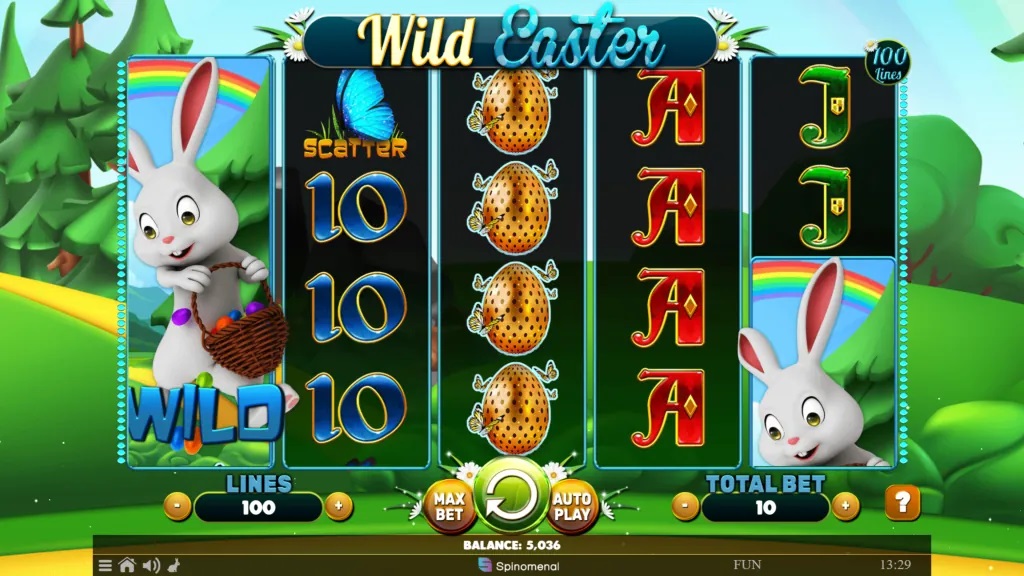 Screenshot of Wild Easter slot from Spinomenal