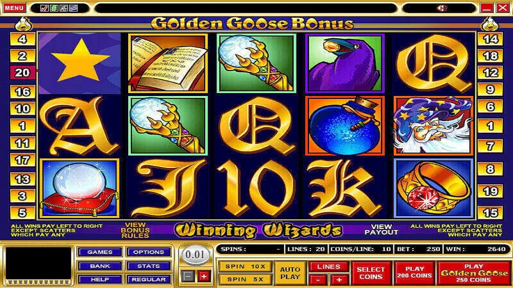 Screenshot of Winning Wizards slot from Microgaming