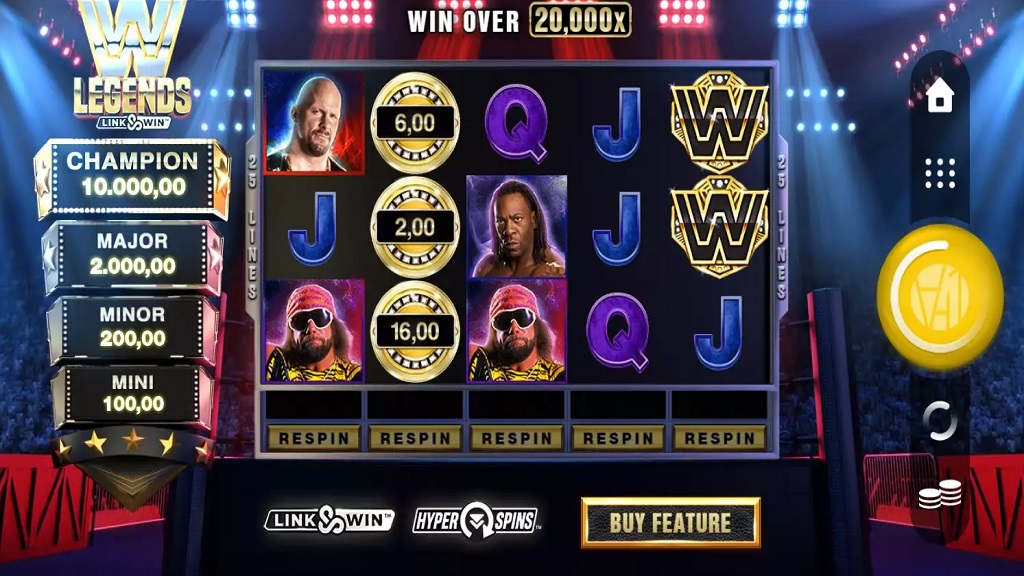 Screenshot of WWE Legends Link & Win from Microgaming
