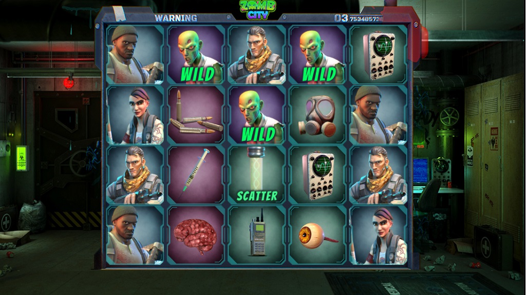 Screenshot of ZombCity slot from Spinmatic