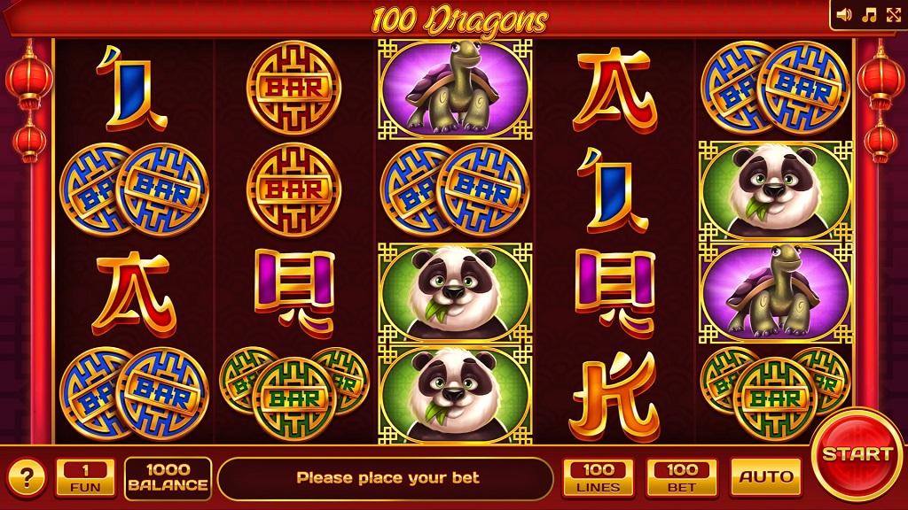 Screenshot of 100 Dragons slot from InBet