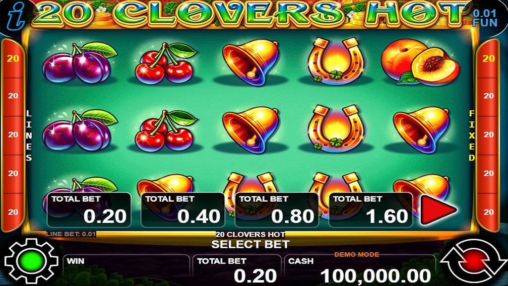 Screenshot of 20 Clovers Hot slot from CT Interactive