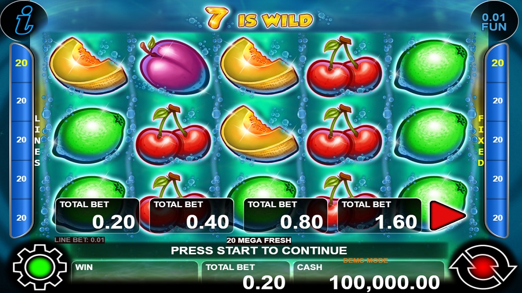 Screenshot of 20 Mega Fresh slot from CT Interactive