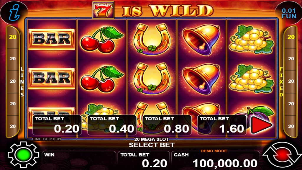 Screenshot of 20 Mega slot from CT Interactive