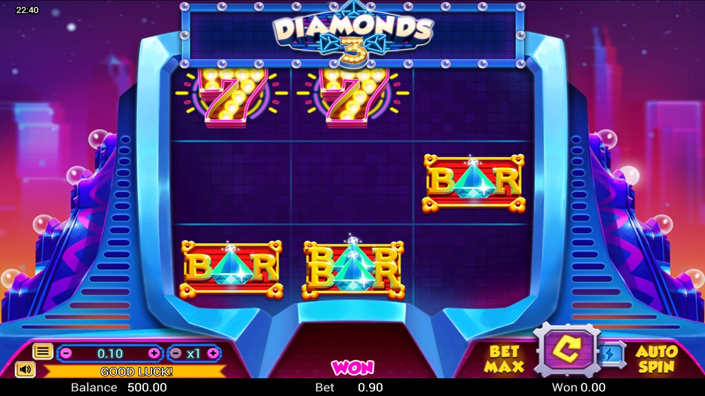 Screenshot of 3 Diamonds slot from Swintt