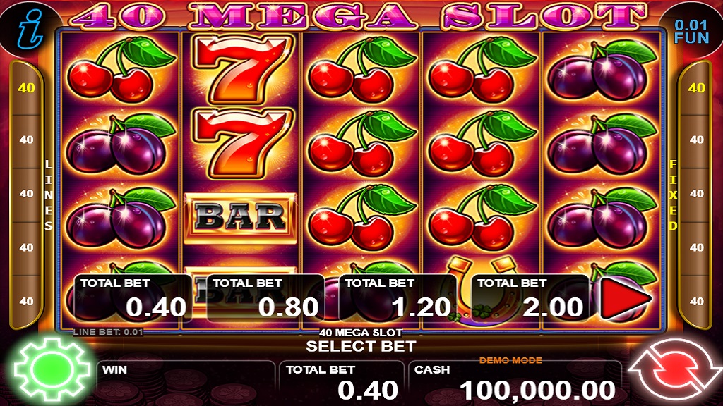 Screenshot of 40 Mega slot from CT Interactive