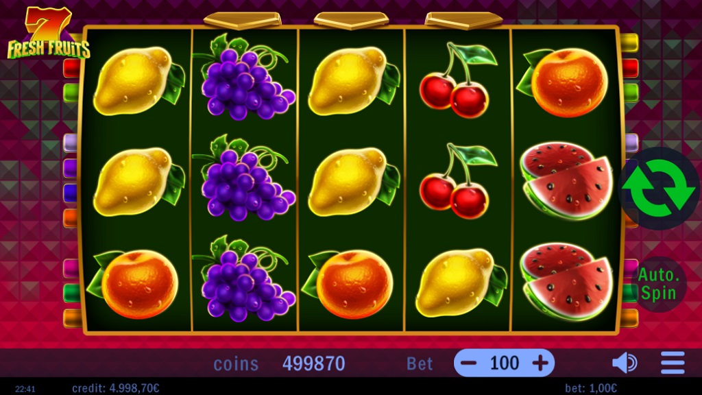 Screenshot of 7 Fresh Fruits slot from Swintt