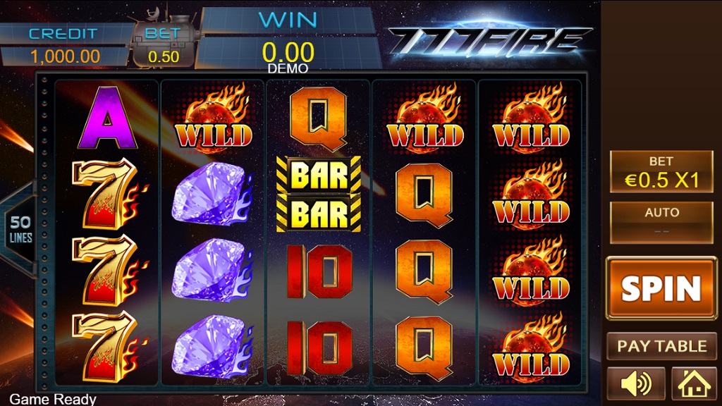 Screenshot of 777 Fire slot from Playstar