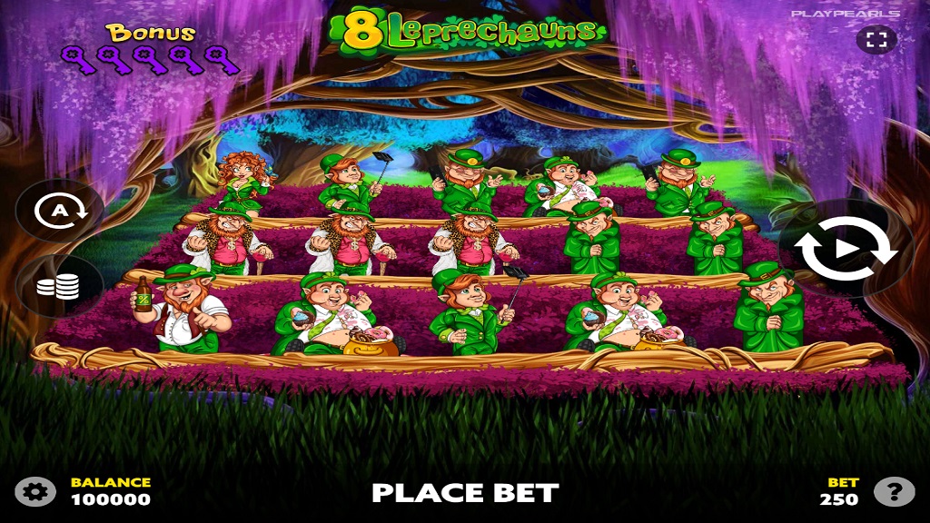 Screenshot of 8 Leprechauns slot from PlayPearls