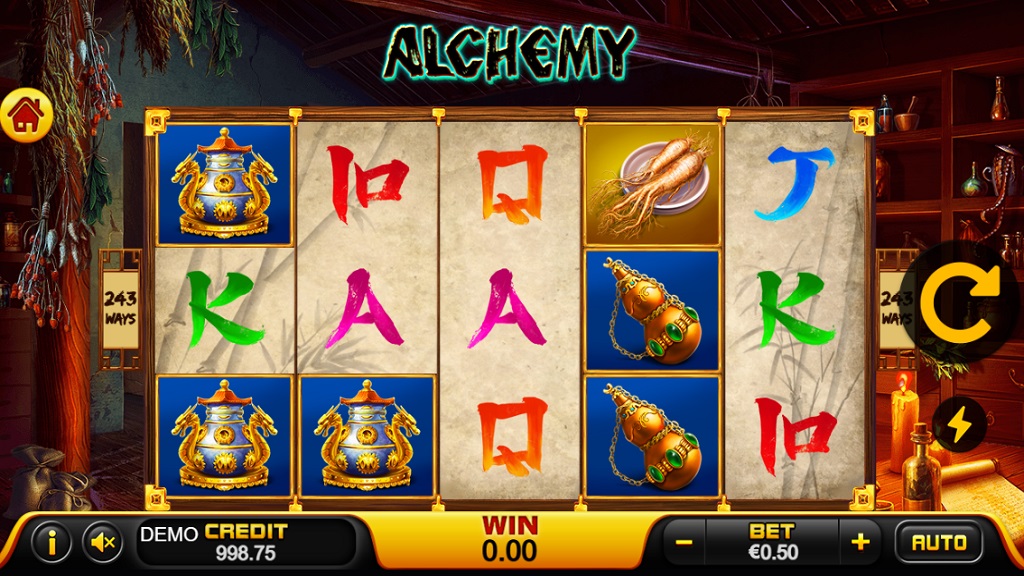 Screenshot of Alchemy slot from Playstar
