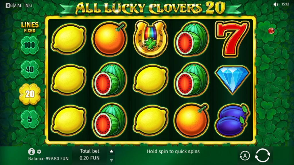 Screenshot of All Lucky Clovers 20 slot from BGaming