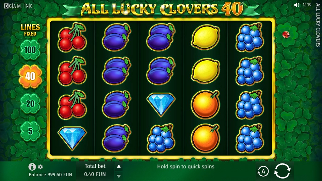 Screenshot of All Lucky Clovers 40 slot from BGaming