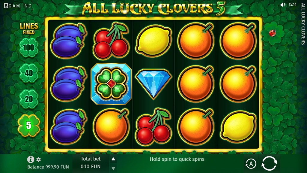 Screenshot of All Lucky Clovers slot from BGaming