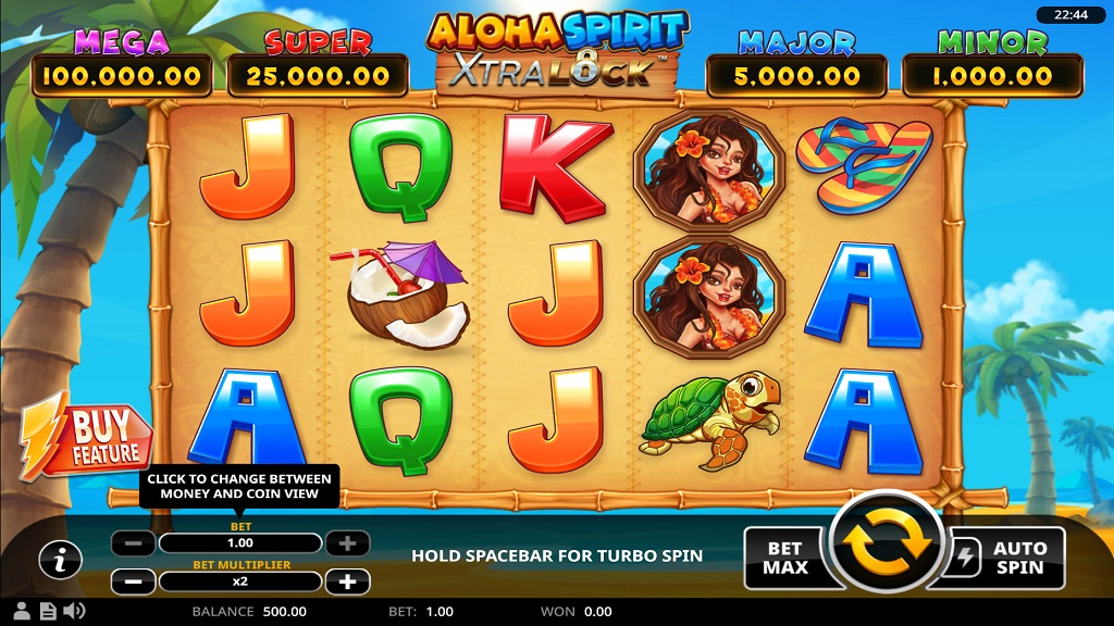 Screenshot of Aloha Spirit XtraLock slot from Swintt
