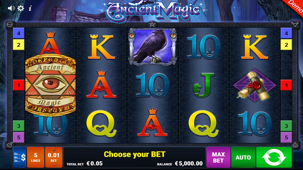 Screenshot of Ancient Magic slot from Gamomat