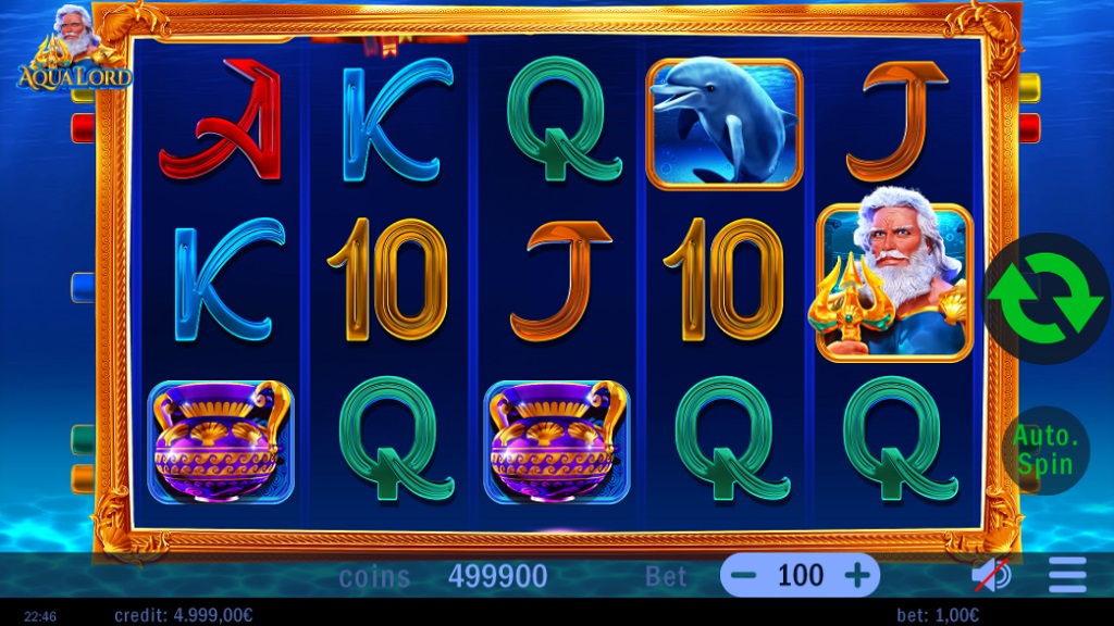 Screenshot of Aqua Lord slot from Swintt