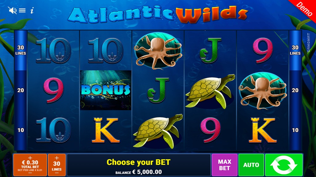 Screenshot of Atlantic Wilds slot from Gamomat