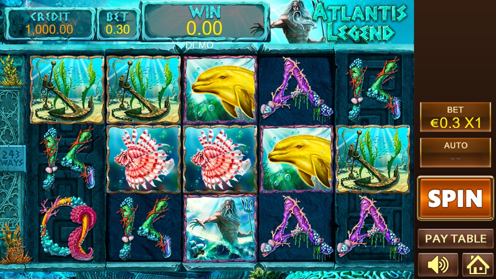 Screenshot of Atlantis Legend slot from Playstar
