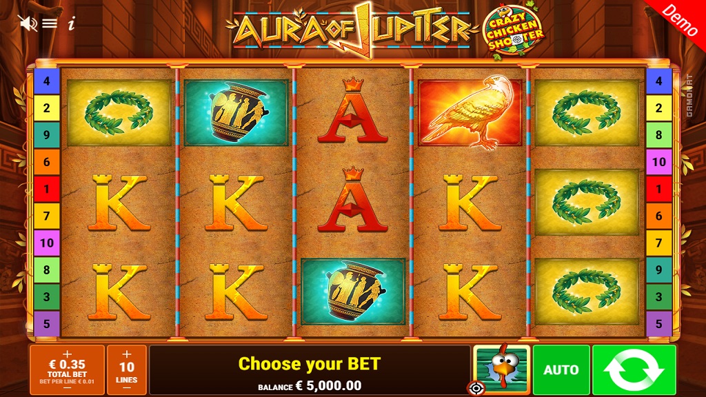 Screenshot of Aura of Jupiter Crazy Chicken Shooter slot from Gamomat