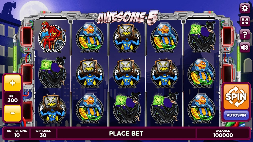 Screenshot of Awesome 5 slot from PlayPearls