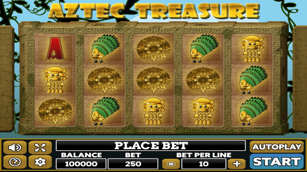 Screenshot of Aztec Treasure slot from PlayPearls