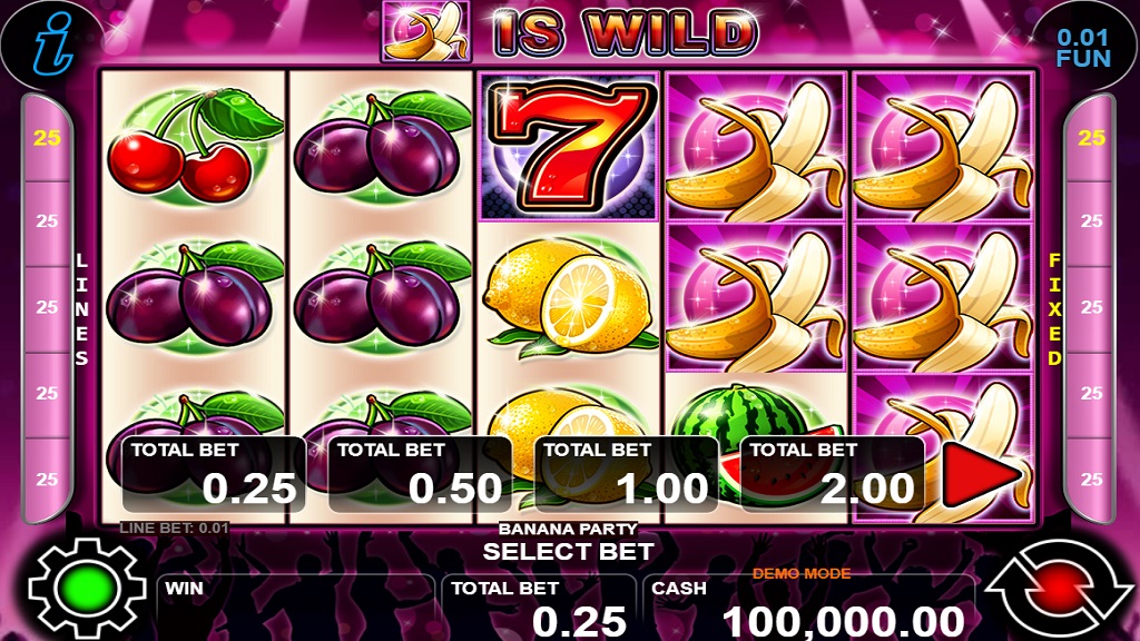 Screenshot of Banana Party slot from CT Interactive