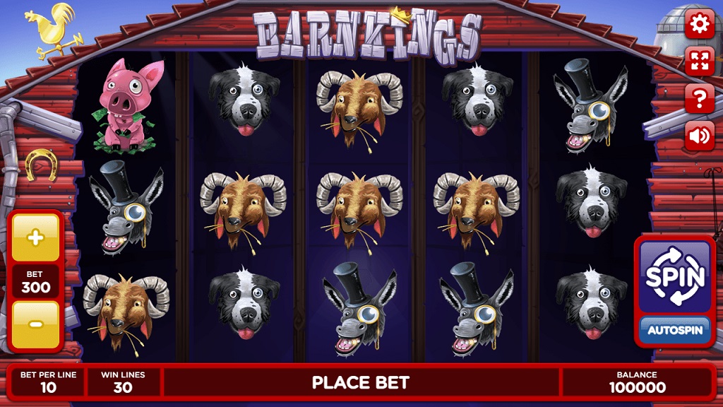 Screenshot of Barn Kings slot from PlayPearls