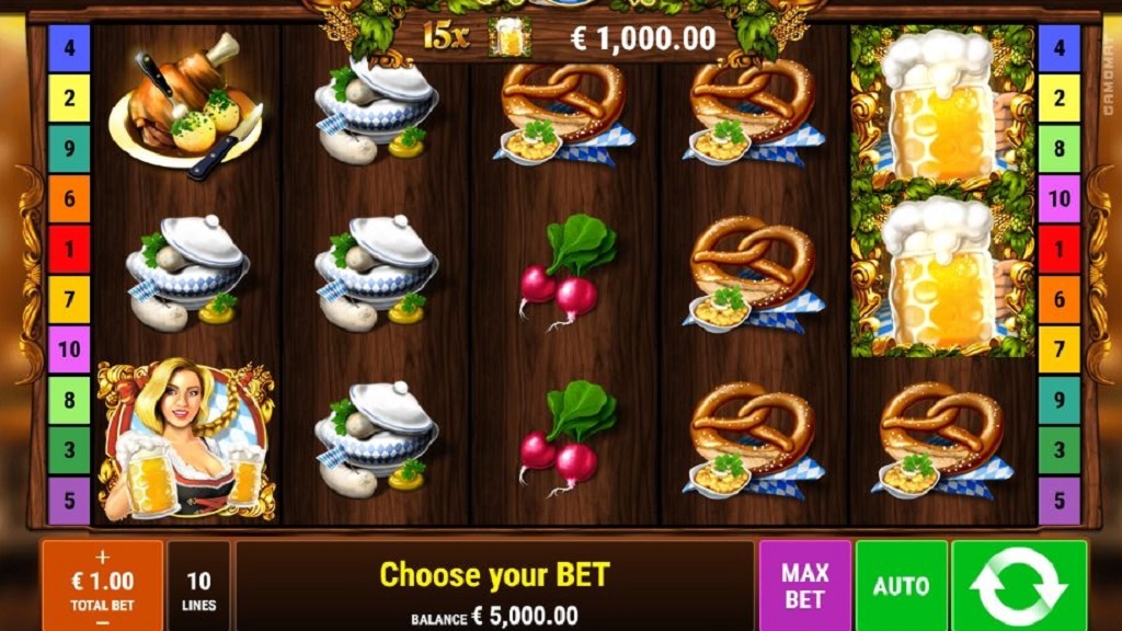 Screenshot of Beer Party slot from Gamomat