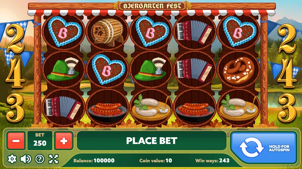 Screenshot of Biergarten Fest slot from PlayPearls