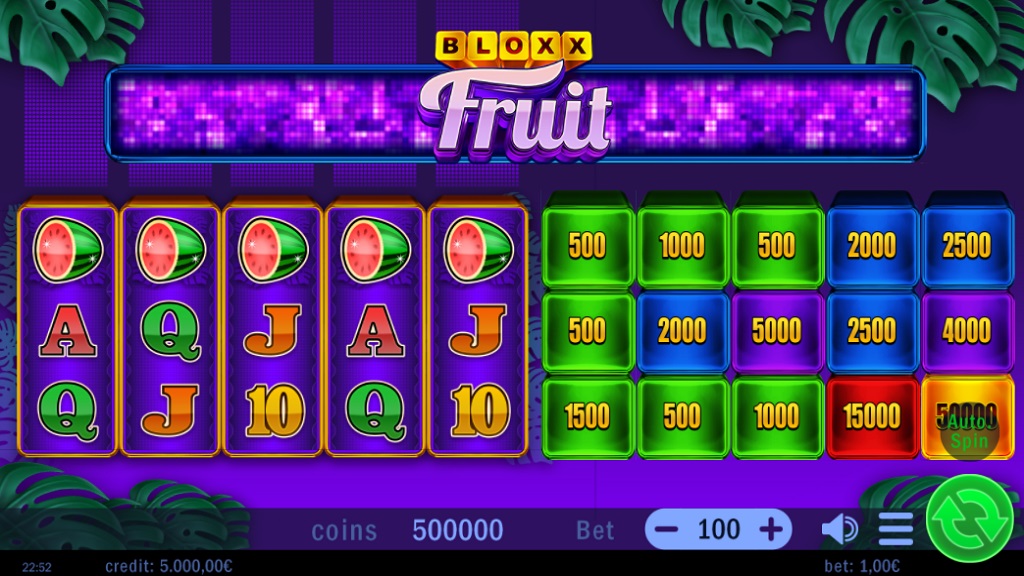 Screenshot of Bloxx Fruit slot from Swintt