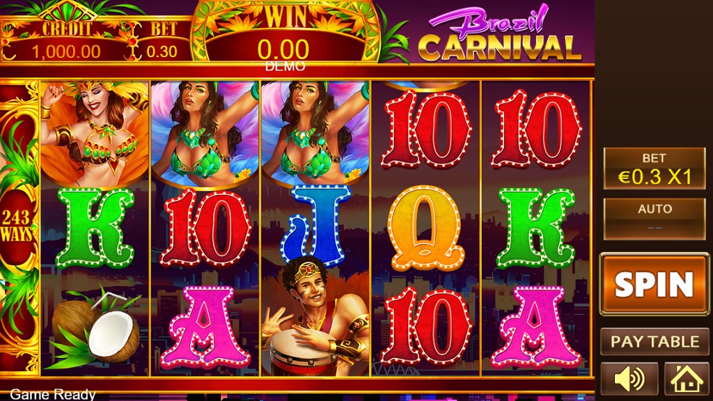 Screenshot of Brazil Carnival slot from Playstar