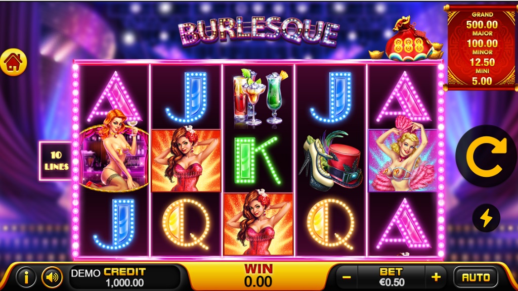 Screenshot of Burlesque 2 slot from Playstar