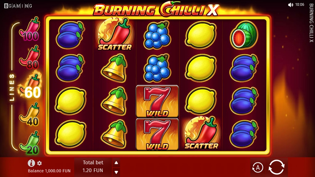 Screenshot of Burning Chilli X slot from BGaming