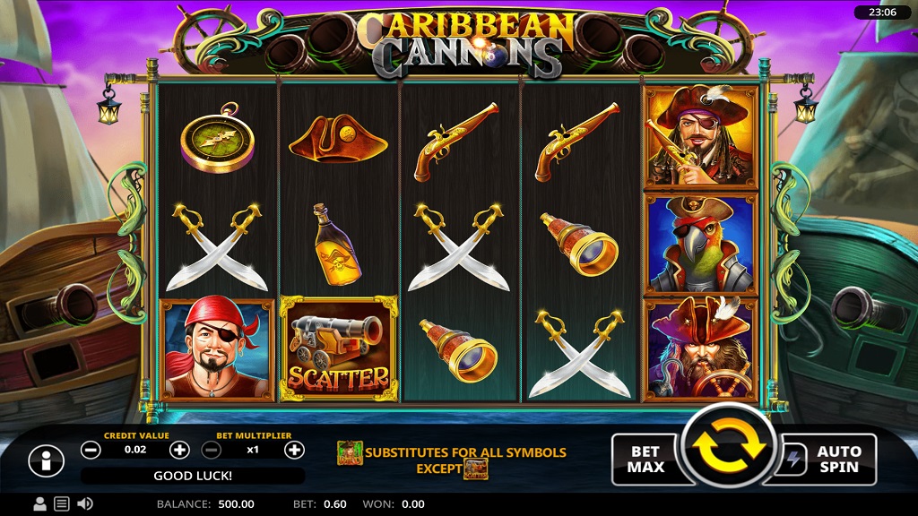 Screenshot of Caribbean Cannons slot from Swintt