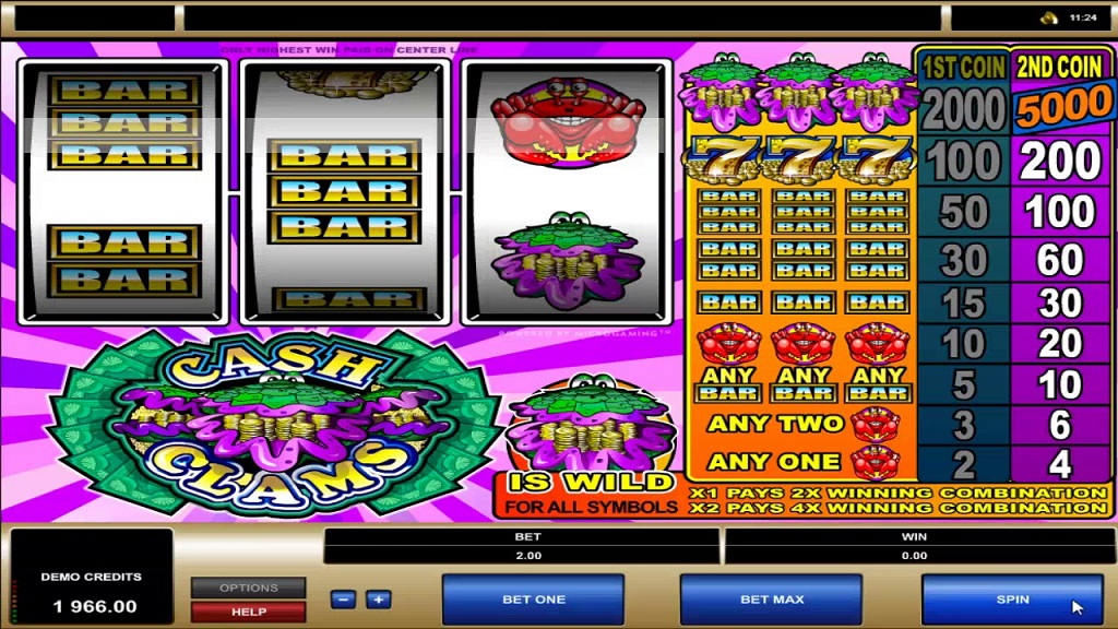 Screenshot of Cash Clams from Microgaming