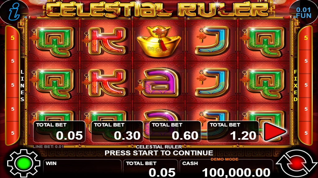 Screenshot of Celestial Ruler slot from CT Interactive