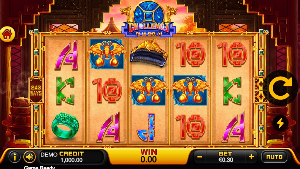 Screenshot of Challenge Fu Lu Shou Xi slot from Playstar