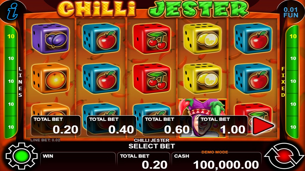Screenshot of Chilli Jester slot from CT Interactive