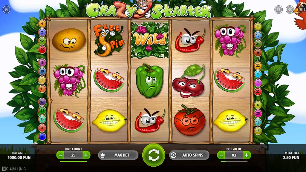 Screenshot of Crazy Starter slot from BGaming